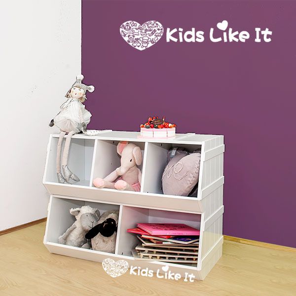 KIDS Stackable White Wooden Children’s Toy Storage Unit/Shelf/Box 2